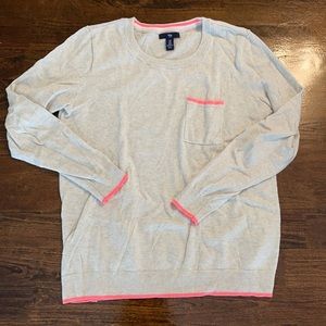 Cream and pink crew neck gap sweater